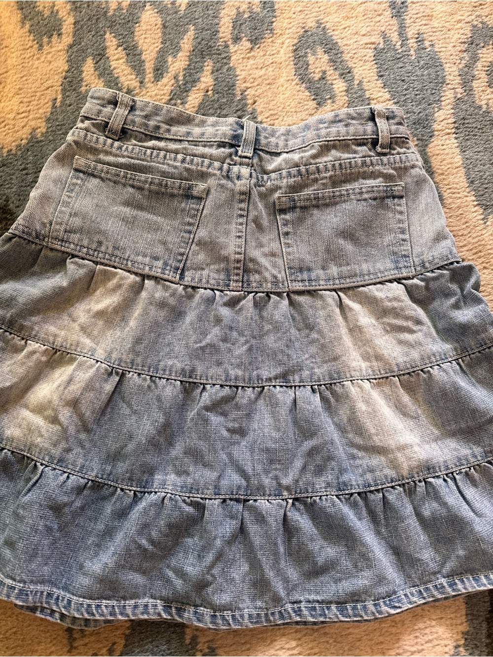 Made in Italy Denim Ruffle Skirt- Y2K- 90s indie boho - Picture 4 of 6